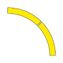 ドア開閉表示ステッカー 黄線 / ステッカー / ラインステッカー / ドア表示 / 819-61 2枚1組セット