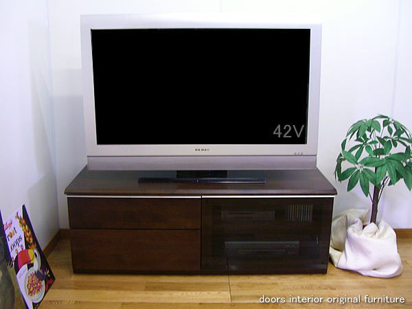 アクオス・ビエラ・WOOにもお勧め！ホームシアター40型42型の大型テレビ 薄型テレビ対応！シックハウス対策で人にも環境にもやさしいエコ仕様の幅120テレビ台（ブラウン）(F☆☆☆☆エフフォースターに準ずる)
