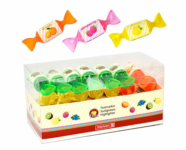 BRUNNEN(ブルンネン)キャンディー 蛍光ペン 1箱30個入りブルネン あめ 飴 食玩 スイーツ あめちゃん おもしろ 文具 文房具 マーカー フルーツ ば...