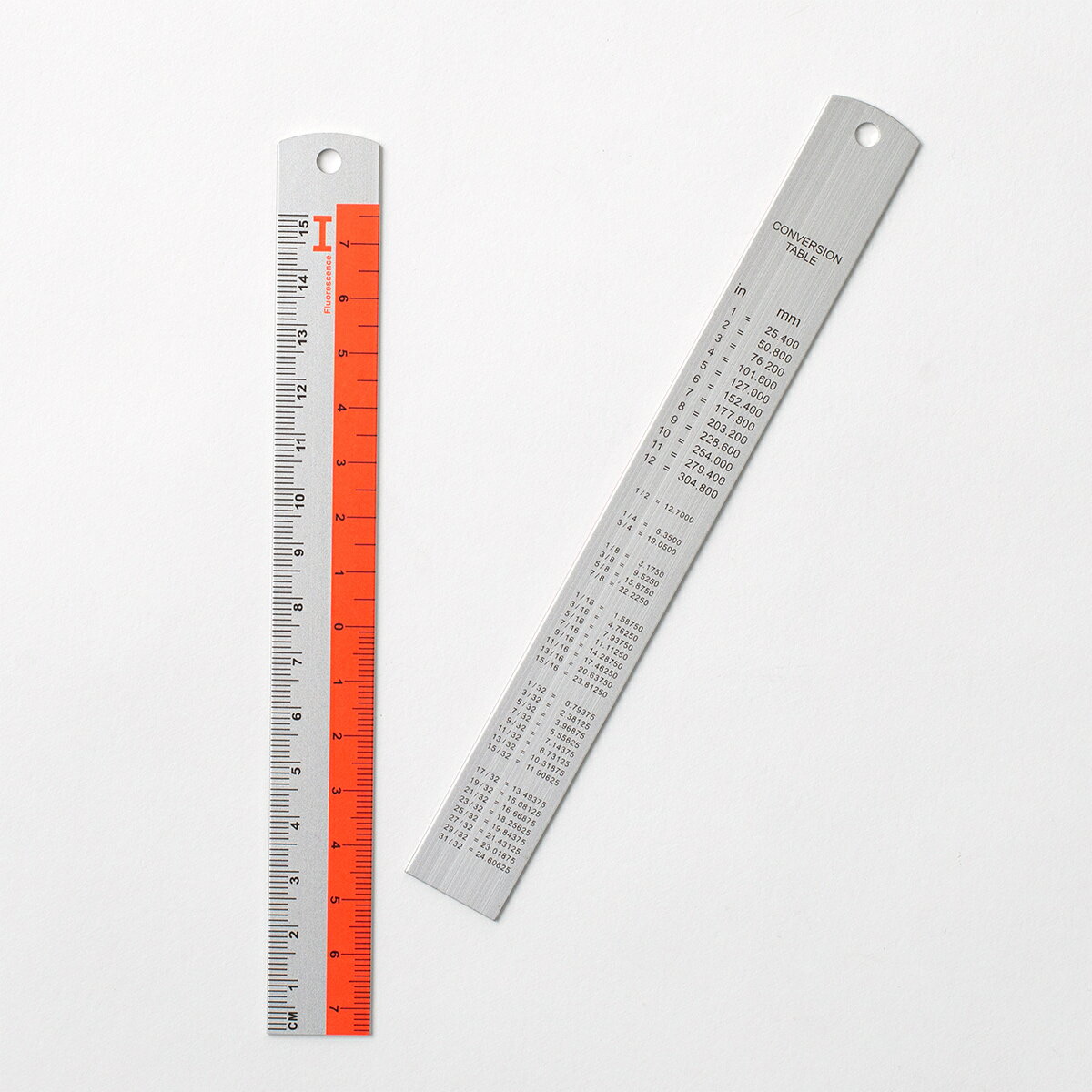 乐天商城 - HIGHTIDE （ ハイタイド ）15cm アルミ定規 DP3378 レッド インチ換算表 文具 文房具 デザイン おしゃれ ステーショナリー デザイン 粗品 プチギフト 小学生 中学生 高校生 大学生 社会人 新学期 新年度 カラフル 蛍光 ネオンカラー 軽い 軽量 オレンジ 朱色 シンプル