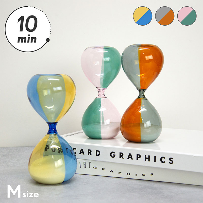 砂時計 10分 バイカラー ツートーンカラー HIGHTIDE Mサイズ ガラス おしゃれ 雑貨 ギフト プレゼント デザイン 時間管理 インテリア ハンドメイド オブジェ DB081 ハイタイドのサムネイル