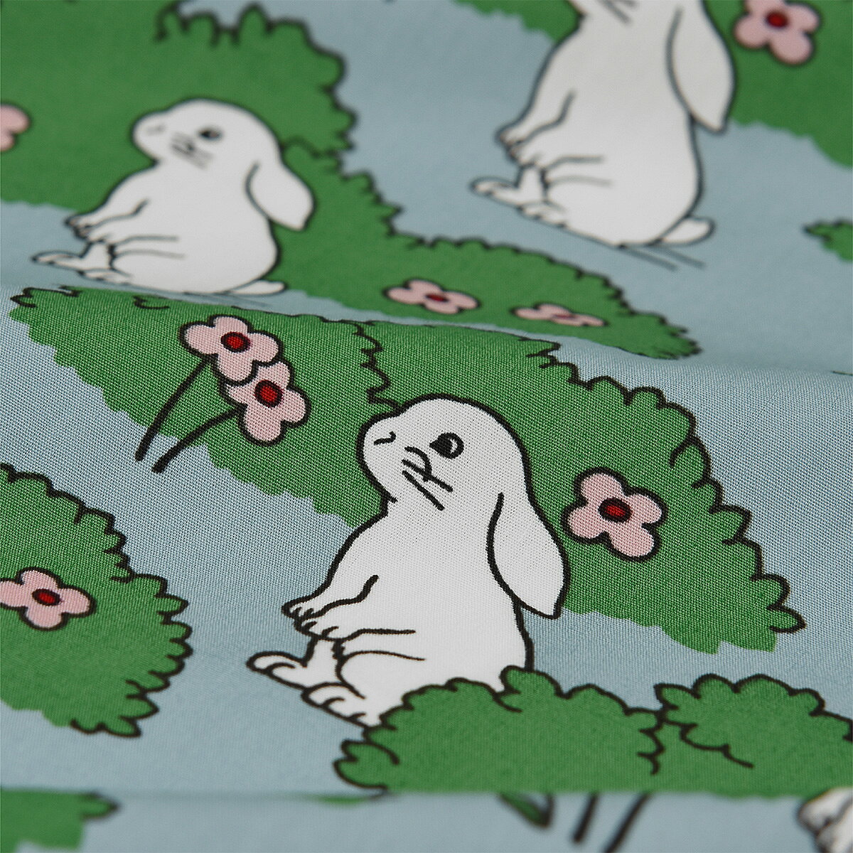 kitty bunny pony (キティバニーポニー) Grove Bunny Pouch S ポーチ うさぎ うさぎ柄 水色 小物入れ 韓国 ソウル ブランド KBP 綿 化粧ポーチ コスメポーチ フラットポーチ マルチポーチ 文房具 薄型 トラベルポーチ 韓国雑貨 小物収納 生理用品 持ち運び レトロ e-office-10040675 おしゃれ文具専門店イー・オフィス サンプル画像3