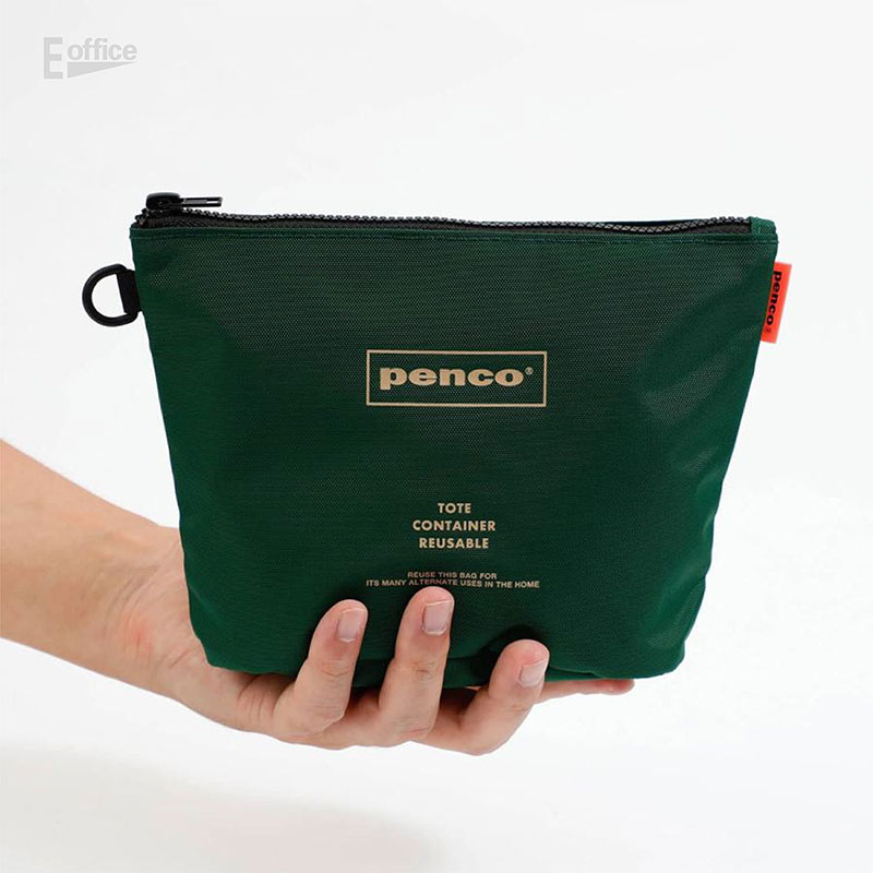 【ポイント3倍】 HIGHTIDE（ハイタイド） penco ペンコ バケットポーチ GB302 W20×H14cm マチつき 丸底 ポーチ Dカン付き 小物入れ マチあり メイクポーチ ガジェット シンプル カジュアル ユニセックス プレゼント ベージュ オレンジ ネイビー ダークグリーン ブラック e-office-10040503 おしゃれ文具専門店イー・オフィス サンプル画像2