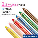 STAEDTLER / ステッドラー ノリス ジュニア 3in1 色えんぴつ 6色セット 140C6 専用鉛筆削り1個付き