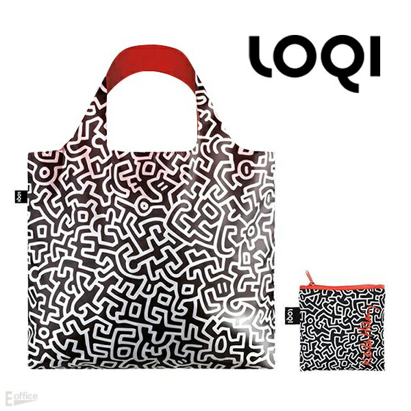 LOQI キース ヘリング エコバッグ ポーチ付き MUSEUM Collection KEITH HARING Untitled Recycled Bag KH.PL.R 50×42 cm