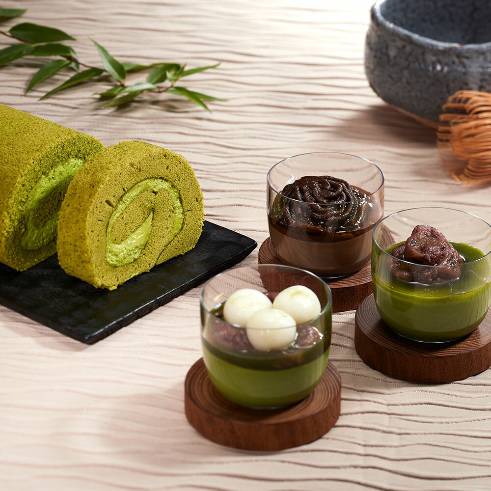 【御歳暮のし対応可】【お歳暮 送料無料】京都・東山茶寮　宇治抹茶ロールケーキと宇治茶プリン3つの風味　KHA-04A