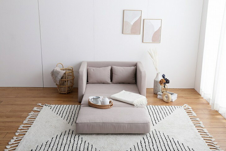 Aina 折りたたみソファベッド ソファ 1人掛け 北欧 おしゃれ 1人掛けソファー 一人掛け コンパクト ローソファ ロータイプ ファブリック かわいい シンプル レトロ モダン ナチュラル 一人暮らし リビング【送料無料】