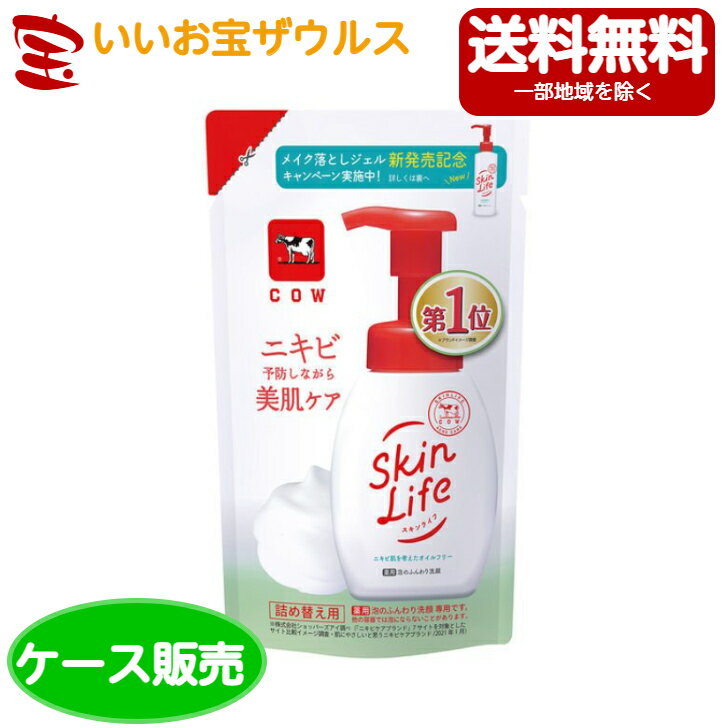 牛乳石鹸 スキンライフ 薬用泡のふんわり洗顔 詰替用 140ml×24袋[ケース販売・メーカー段ボール・まとめ買い]送料無料(一部地域除く)