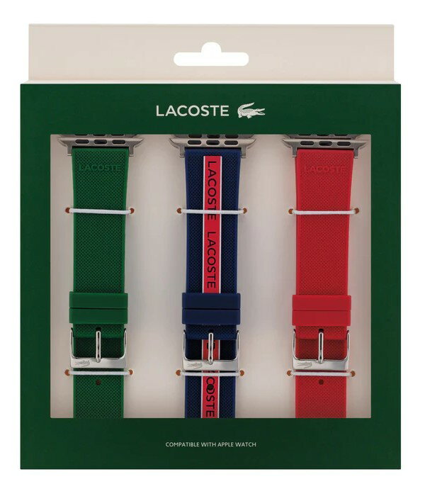 LACOSTE アップルウォッチ ラバー 交換バンド 3点セット 42mm 44mm 2070022 Apple Watch