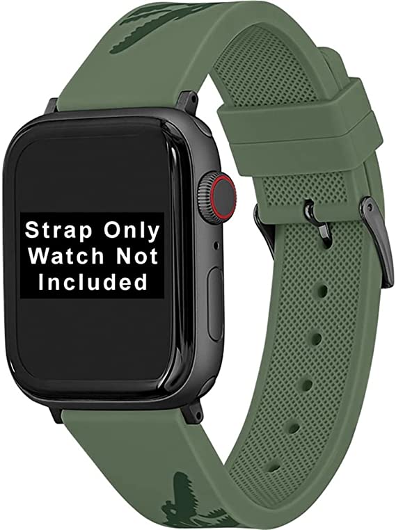 LACOSTE ★ ロゴ入り アップルウォッチ ラバー 交換バンド 42mm(series1～3) 44mm 45mm 46mm 49mm グリーン 2050018 Apple Watch 並行輸入品
