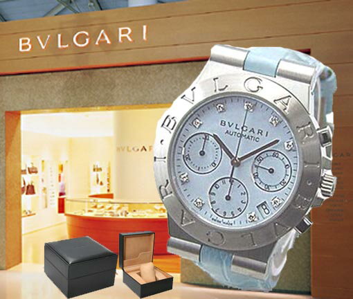 BVLGARI ブルガリ 腕時計 ディアゴノ スポーツクロノ CH35C3SLD/9 ブルー レディ ...