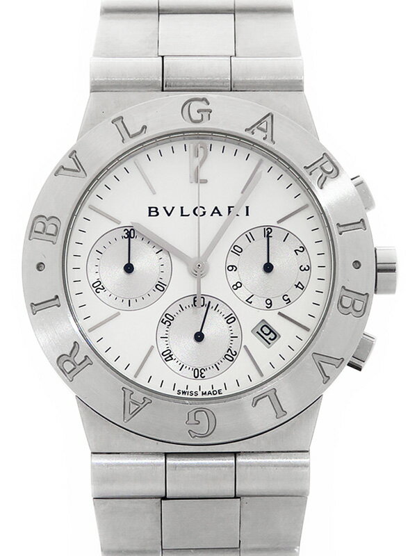 BVLGARI (ブルガリ) 腕時計 CH35WSSD ディアゴノ クロノグラフ ホワイト メンズ  ...