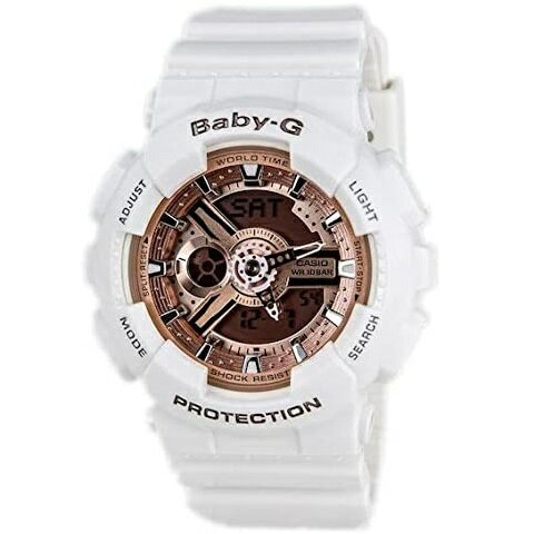 CASIO カシオ Baby-G レディース BA-110-7A1 ホワイト ローズゴールド 海外モデル 腕時計 並行輸入品