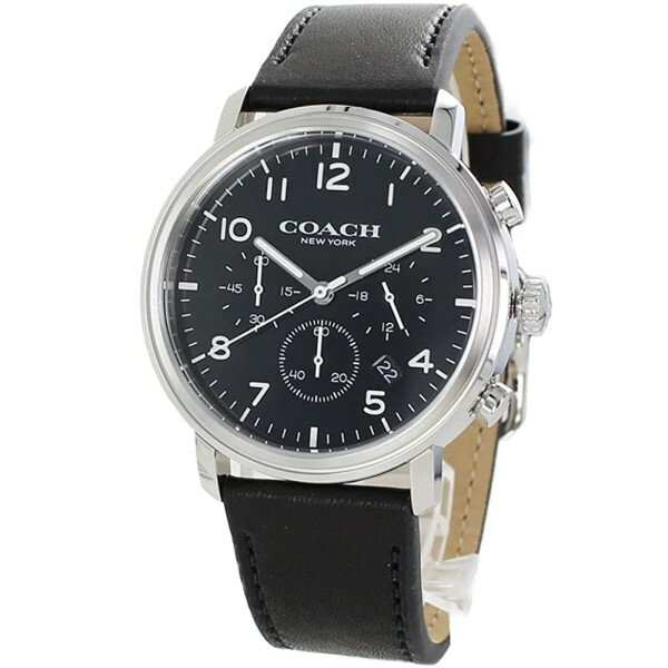 コーチ 腕時計（メンズ） COACH コーチ 腕時計 14602539 メンズ ブラック レザー 【並行輸入品】