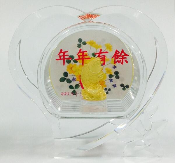 K24純金 999.9 鯉 置物 koi01