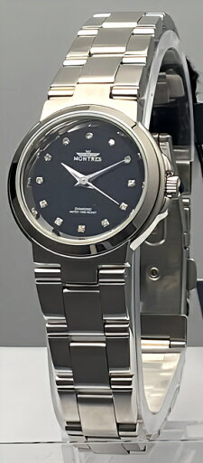 MONTRES モントレス 5176 天然ダイヤ シルバー ブラック レディース MONTRES モントレス 5176 天然ダイヤ シルバー ブラック レディース
