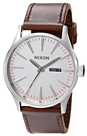 ニクソン 腕時計（メンズ） NIXON ニクソン 腕時計 SENTRY LEATHER セントリーレザー SILVER/BROWN A105-1113 メンズ