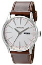 NIXON ニクソン 腕時計 SENTRY LEATHER セントリーレザー SILVER/BROWN A105-1113 メンズ