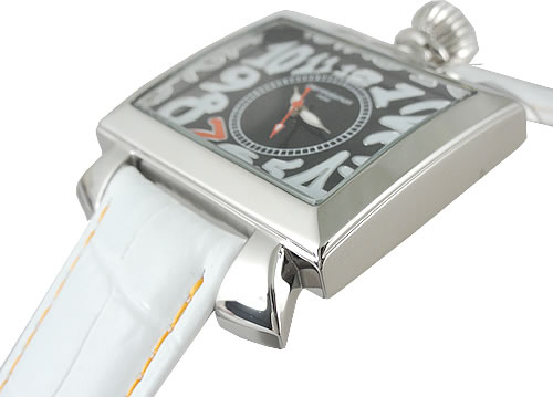 [ピエールタラモン]pierretalamon 腕時計 スクエア ビッグフェイス ウォッチ ホワイト/ブラック PT-6000-2 レディース