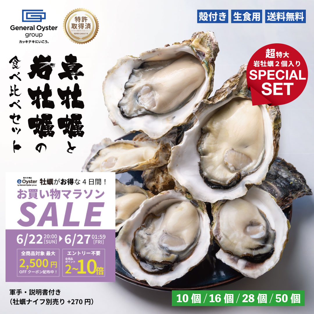 生食用 殻付き 岩牡蠣と真牡蠣食べ