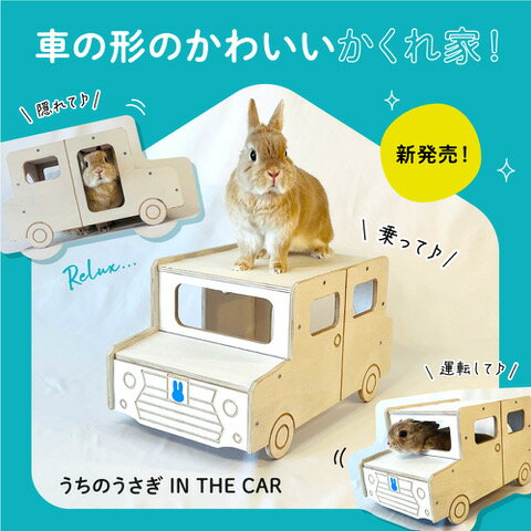 【メーカー組立済み直送品】うさちゃんの車型ハウス！[もちつき]　うちのうさぎ　IN THE CAR★組み立て済みです！★