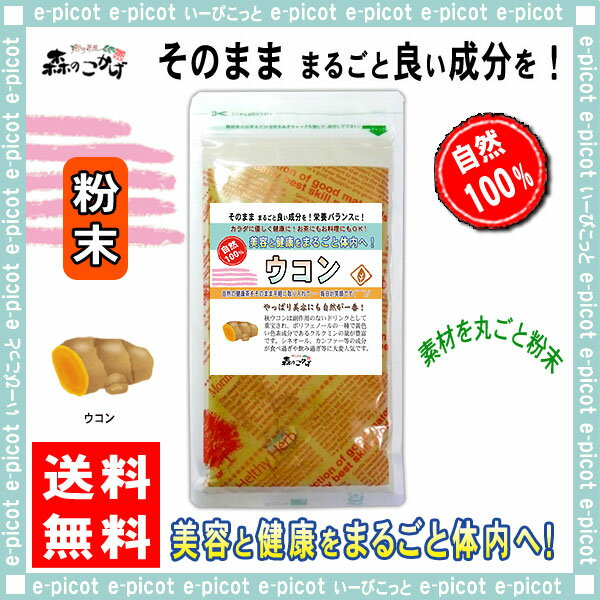 B【送料無料】 ウコン茶 (粉末）パウダー [180g] うこん茶 ウコン 粉末茶 うこんちゃ パウダーティー うっちん茶 森のこかげ 健やかハウス