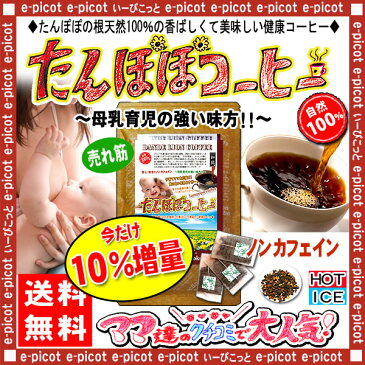 【送料無料】 タンポポコーヒー (2.5g×30p+3p) 今なら10%増量!! 蒲公英100% ノンカフェイン珈琲 ◎ たんぽぽ茶 / たんぽぽコーヒー / タンポポ茶 / 西洋たんぽぽ 森のこかげ 健やかハウス