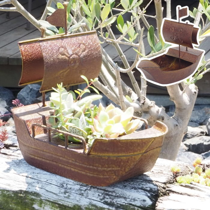 ブリキ ポット ガーデニング メタルプランター シップ 4942 ボート 4934 村田屋産業 プランター おしゃ..