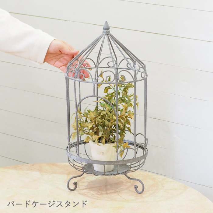 【あす楽】 フラワースタンド 室内 おしゃれ プランタースタンド 花台 屋外 アイアン バードケージスタンド 7272 村田屋産業 プランター スタンド 鳥かご インテリア 雑貨 かわいい ガーデニング雑貨 アンティーク ガーデニング オーナメント 置物 オブジェ 鉢置き 飾りのサムネイル