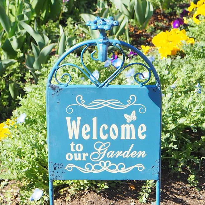 【即出荷】 ガーデニング オーナメント アイアン ガーデンステッカー ブルー 7009 村田屋産業 ガーデンオーナメント ガーデンピック おしゃれ ガーデニング雑貨 かわいい ガーデン サインプレート ウェルカム ピック サイン 庭 花壇 玄関 【ネコポス便不可】【あす楽対応】