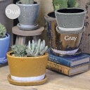 【SALE】【あす楽】 植木鉢 キュリオオーバルポットGray グレー 1720 村田屋産業 プランター ガーデニング 鉢 ポット 底穴 穴あり 受け皿付き カ...