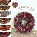 クリスマスリース 玄関 木の実 クリスマスオーナメント クリスマス雑貨 壁飾り リース ドライフラワー ハンドメイド 自然素材 リーフ りんご アップル ナチュラル ホワイト レッド ゴールド シルバー Xmas【リース Sサイズ】【送料無料】【あす楽対応】