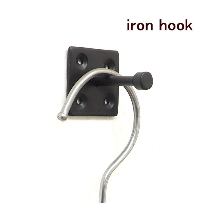 【即出荷】アイアン フック 63554 ポッシュリビング 引っ掛け 壁 金具 壁掛け アイアン 黒 ブラック フックハンガー おしゃれ 壁面収納 吊るす ハンギング リビング 玄関 鍵置き 店舗用 アイアン雑貨 アンティーク オブジェ ガーデン ディスプレイ