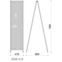 おしゃれなチョーク黒板 看板 (屋内用) AKW-418　両面　W450×H1800mm　受注生産品(変更・返品交換不可) 【F030】【メーカー直送3】 2