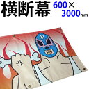 オリジナル 横断幕 懸垂幕 (ターポリン製) 印刷込 H600×W3000mm 横断幕の取付けロープ付き 【H112】【メーカー直送◎】