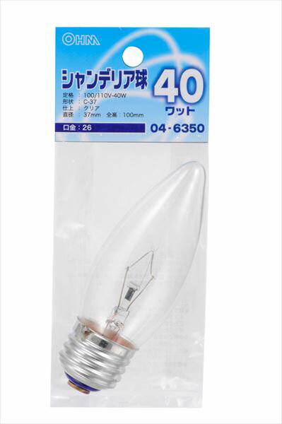 Rakuten - シャンデリア球 E26 40Wクリア LB-C7640-C 04-6350 オーム電機