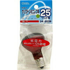 乐天商城 - クリプトンレフ球 カラー E17 25W レッド LB-R4725K-CR 04-6039