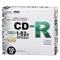 CD-R 52倍速対応 データ用 10枚 スリム