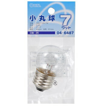 Rakuten - 白熱球 ミニボール形 G40 E26 クリア 7W _LB-G4607-C 04-6487 オーム電機