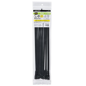結束バンド ストロングロックタイ 耐候・耐食 360mm 黒 20本入 LT-HD360-K 20P 09-1759 オーム電機