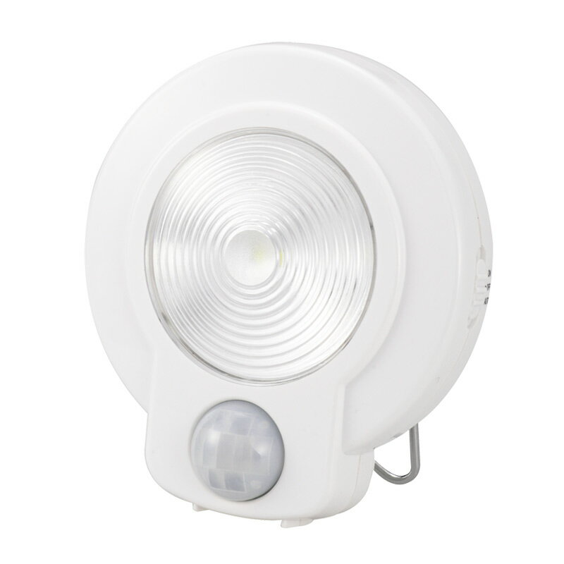 センサーライト LED 白色 電池式 単4形3本 明暗センサー 人感センサー 手動スイッ...