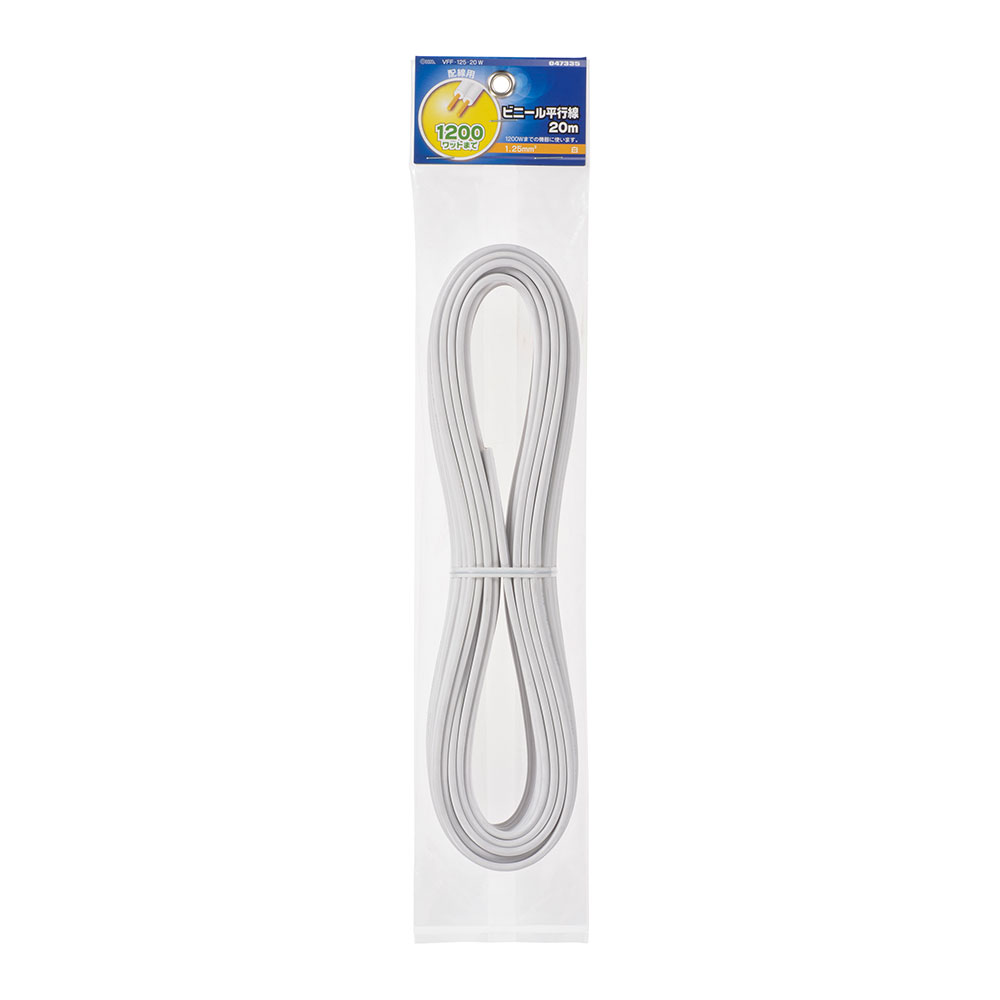 Rakuten - ビニール平行線 VFF 1.25mm2 20m 白 VFF1.25 20M WH 04-7335