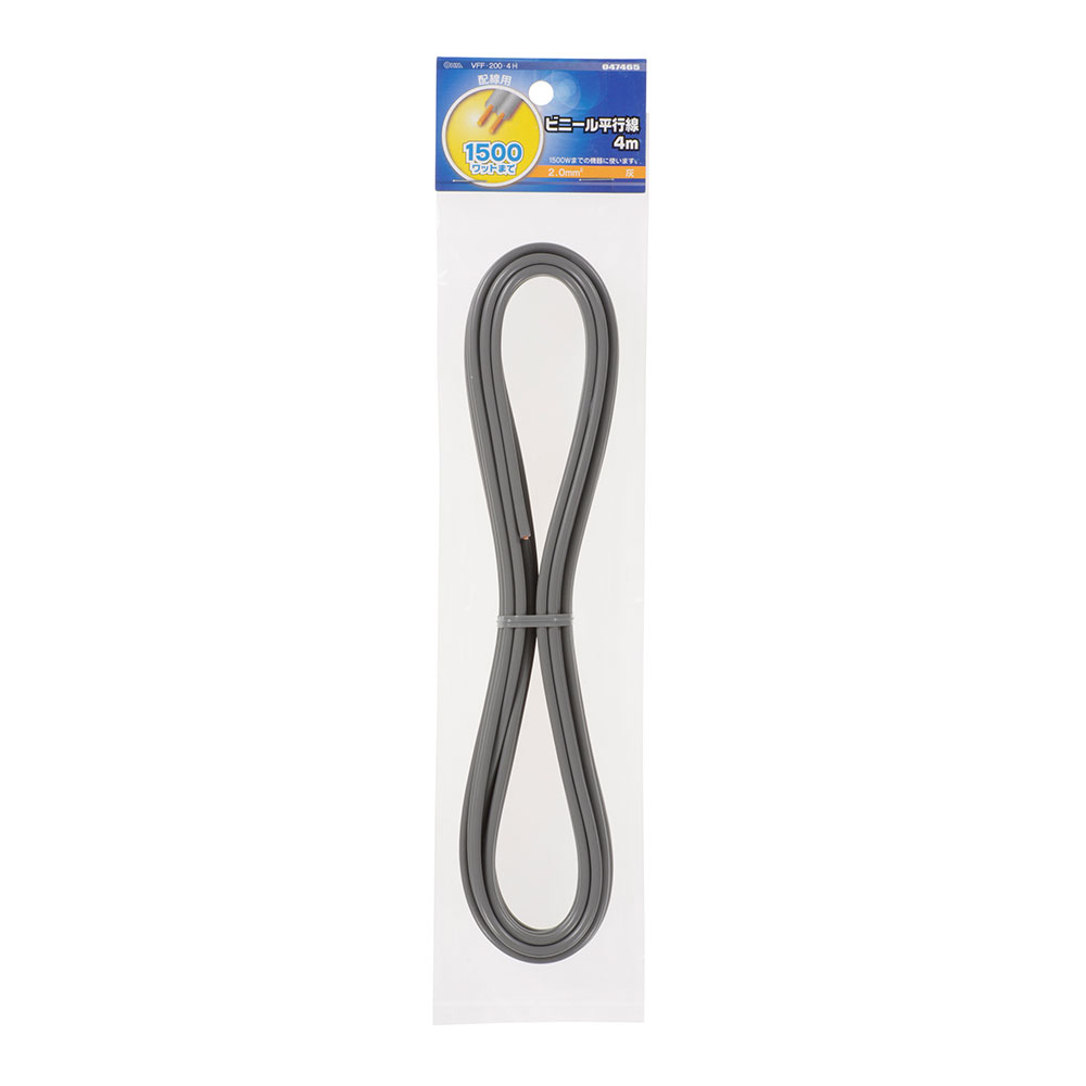 乐天商城 - ビニール平行線 VFF 2.0mm2 4m 灰 VFF2.0 4M GY 04-7465