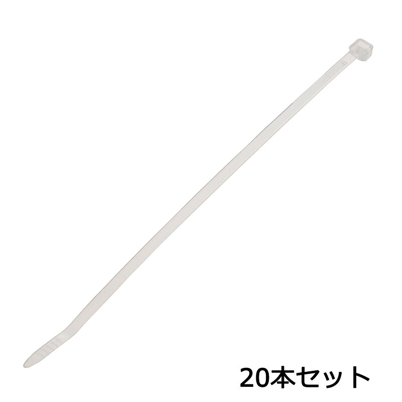 【 特 徴 】 ● MADE IN JAPAN 結束バンド ● OA機器、電気・電子機器、情報通信機器などの結束部品として ● 屋内用 【 仕 様 】 ■ 材質：ナイロン6・6 （UL94V-2） ■ 結束内径：Φ1.5〜38mm ■ 引張強度：18kg ■ 使用温度：-40〜85℃ ■ 入数：20本 ■ 本体寸法（約）：幅 3.4 x 長さ 150 mm ■ 本体質量（約）：16 g ■ 本体カラー:乳白色