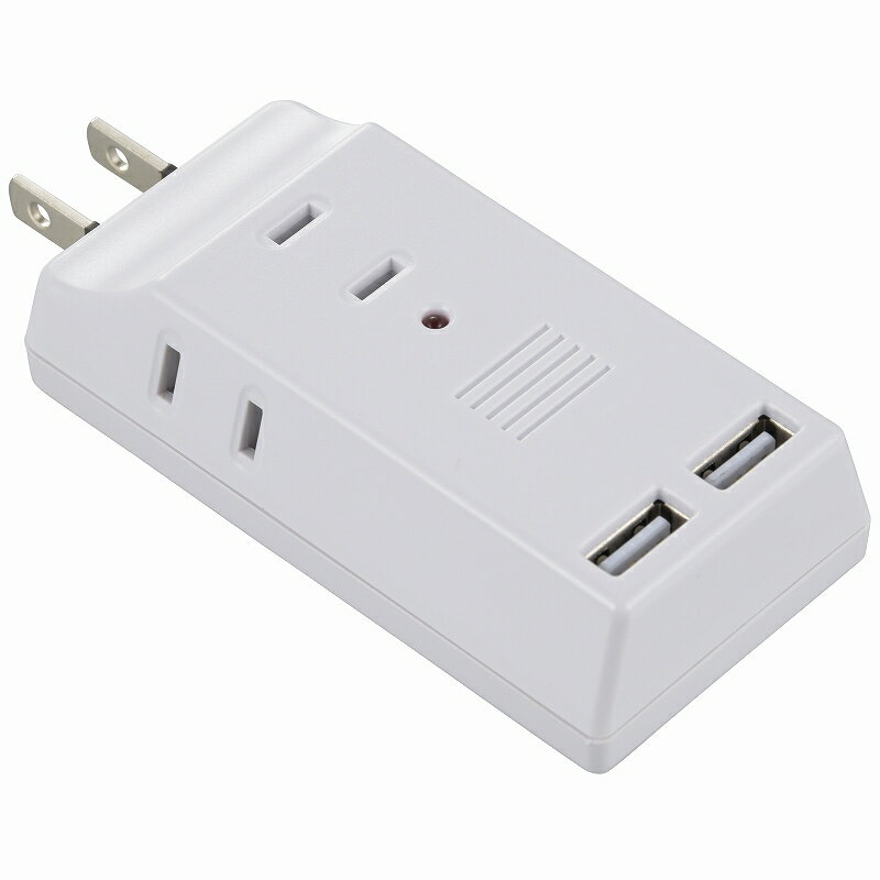 電源タップ USB充電ポート付 雷ガード 3個口/2USB 白 ホワイト_HS-TM3U2K3-W 00-5044 OHM オーム電機