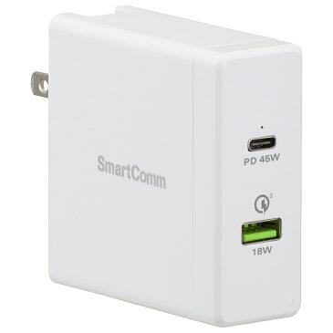 SmartComm USB急速充電チャージャー マルチ電圧 Type-Cx1 Type-Ax1｜MAV-PQ4518N 03-3067 OHM オーム電機