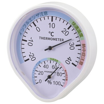 温湿度計 快適表示付き 壁掛けタイプ_TEM-500-W 08-0084 オーム電機