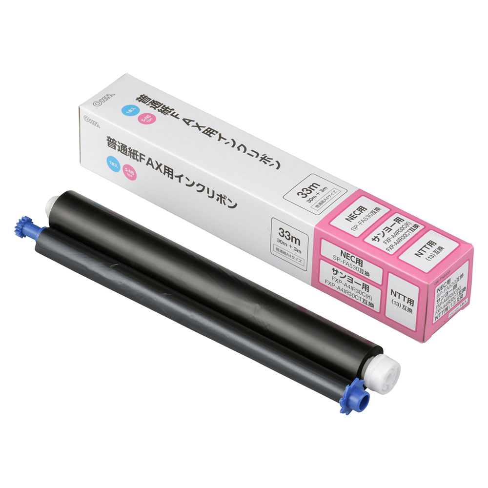 【6本セット】普通紙FAXインクリボン S-NSタイプ 33m 1本入x6個｜OAI-FNS33S st01-3856s OHM オーム電機