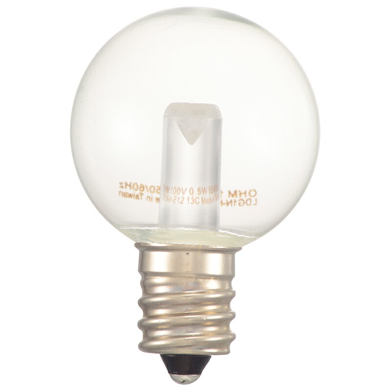 LED電球 ミニボール電球形 E12/0.5W 昼白色 クリア｜LDG1N-H-E12 13C 06-4621 OHM ...