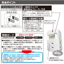 電源タップ 発煙ガードタップ 集中スイッチ付 雷ガード 3個口｜HS-TMP3HS3-W 00-5183 オーム電機 3